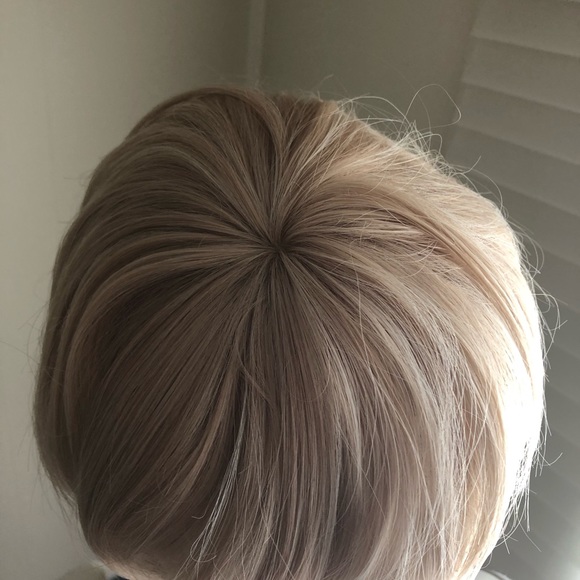 NWT 6-8” Pale blonde pixie warm dimension wig mens womens bangs unisex short - Picture 9 of 16